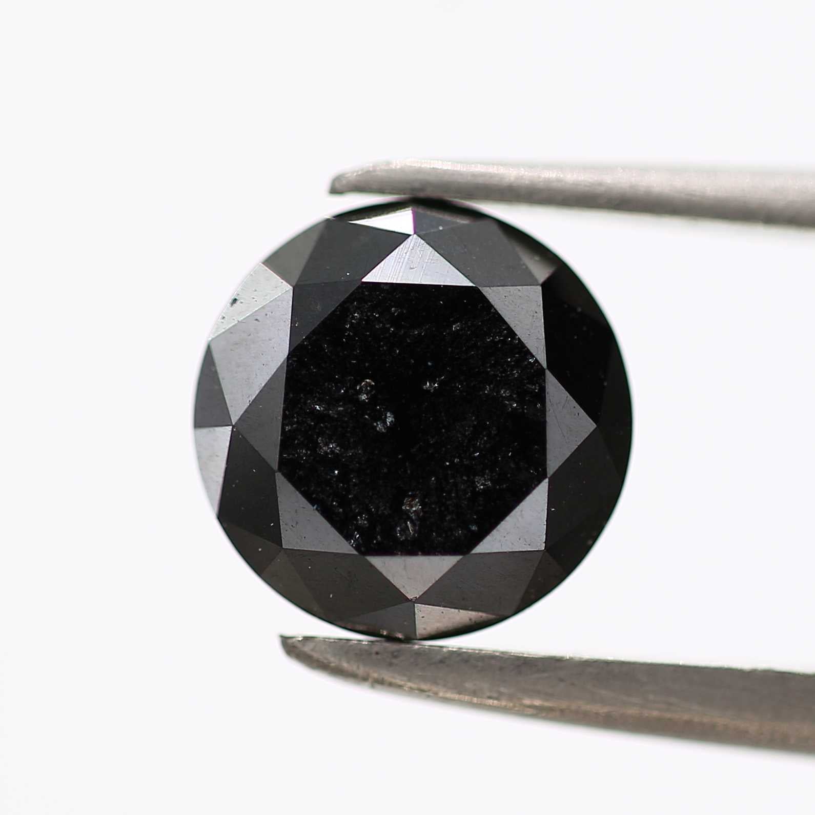 1.40 Carat Fancy Black Round Shape Brilliant Cut Natural Loose Diamond Shree Diamond Mfg